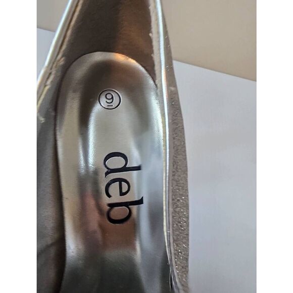 Deb Heels Silver Glitter All Over Sz 9 - Picture 7 of 10